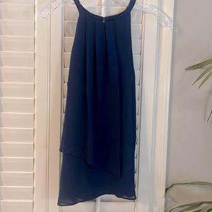 Royal blue asymmetrical layered halter top size small